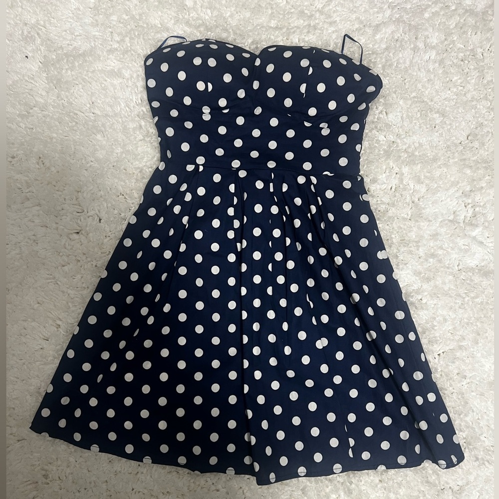 Say What? Strapless Navy and White Dress - Picture 2 of 5